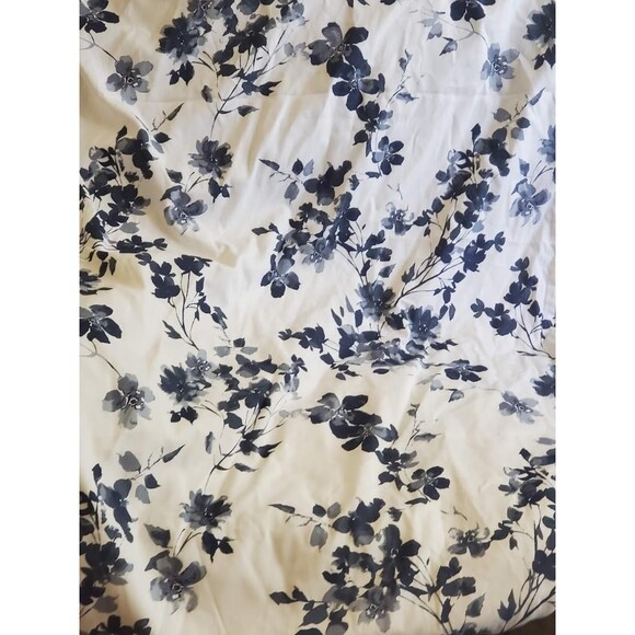 Ralph Lauren Shower Curtain Blue White Floral Cotton Fabric 70 x 72 - Picture 1 of 5